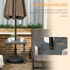 Outdoor Side Table, Patio End Table with Umbrella Hole, Small Coffee Table with Steel Frame for Balcony, Gray