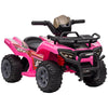 6V Kids ATV Quad, 4 Wheeler Battery Powered Electric Ride on Car with Music, Forward, for Boys and Girls Ages 18-36 Months, Pink