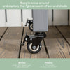 Mobile Raised Garden Bed Elevated Wood Planter Box with Lockable Wheels, Storage Shelf for Herbs Vegetables, Dark Grey