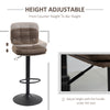 Bar Stools Set of 2, Swivel Counter Height Barstools with Adjustable Height, Back and Footrest, PU Leather Bar Chairs