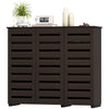 Narrow Shoe Cabinet with Slatted Doors, Adjustable Shelves for 20 Pairs of Shoes, Shoe Cabinet for Entryway