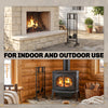 Fireplace Tools Set 5 Pieces Metal Fire Place Kit with Brush, Shovel, Poker, A Pair of Tongs, Stand, Black