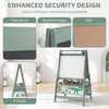 Art Easel for Kids, 3-in-1 Double-Sided Kids Easel with Chalkboard, Whiteboard, Paper Roll, 2 Storage Bins for 3-8, Green