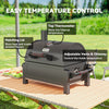 Tabletop Charcoal Smoker, Portable BBQ with Ash Catcher and Thermometer for Backyard, Camping, Picnic, Black