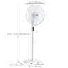 Floor Standing Fan with Remote Control, Oscillating, LED Screen, Stand Up Cooling Fan, Tall Pedestal Electric Fan for Home Bedroom, White