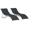 Pool Chaise Lounge Chairs Set of 2, S-shaped Foldable Outdoor Chaise Lounge Chair Reclining for Patio Beach Garden With 264lbs Weight Capacity, Black