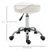 Ergonomic Saddle Stool with Wheels, Adjustable PU Leather Saddle Chair, 360° Swivel, NO Back Pain, Healthy Posture, Salon Chair for Massage Medical Home, White