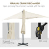 8' x 8' Square Patio Hanging Offset Umbrella with 360° Rotation, Aluminum Outdoor Cantilever Parasol with Crank & Tilt, Sun Canopy Shelter with Cross Base, White