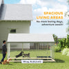 Galvanized Steel Outdoor Dog Kennel with Roof, Safety Lock, for Backyard, 13.1' x 7.5' x 7.8', Grey