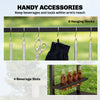 Outdoor Grill Cart, 2-Tier Pizza Oven Stand, BBQ Stand with Beverage Holder, Hooks, Wheels, Black and Brown