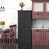Long Standing Kitchen Cabinet w/ 2 Drawers MDF Board, Black