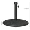 31lbs Concrete Round Patio Umbrella Base Holder, Outdoor Market Umbrella Stand Weight for Lawn, Deck, Backyard, Garden, Black