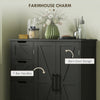 Bathroom Floor Cabinet, Farmhouse Bathroom Storage Cabinet with Adjustable Shelf, Black