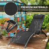 Patio Lounge Chair, Aluminum Reclining Outdoor Tanning Chair with 5-Level Adjustable Backrest, Head Pillow and Breathable Mesh Fabric, for Pool, Deck, Garden, Black
