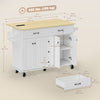 Kitchen Island Cart with Power Outlet & Drop Leaf, 55