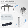 8' x 8' Pop Up Canopy, Outdoor Folding Tent, Portable Party Tent with Carrying Bag for Camping, Party, Picnic, Grey