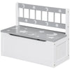 Kids Toy Box Storage Chest with Lid and Safety Hinge, Kids Storage Bench Seat with Backrest for Toddler, Grey