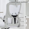 High Back Office Chair, Mesh Computer Chair with Rotatable Headrest, Lumbar Back Support, Adjustable Height, Cream White