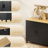 Buffet Cabinet with Soft-Close Doors, Modern Sideboard with 3 Drawers for Living Room, Kitchen, Dining Room, Black