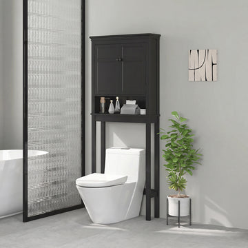 3-Tier Over Toilet Storage Unit Washing Machine Cabinet Dryer Cabinet with Adjustable Shelf for Bathroom, Laundry