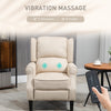 Massage Recliner Chair for Living Room, Push Back Recliner Sofa, Suede Wingback Reclining Chair with Extendable Footrest, Wood Legs, Remote Control, Side Pockets