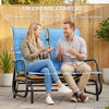 Outdoor Glider Bench, Patio Glider for 2 Persons, Blue