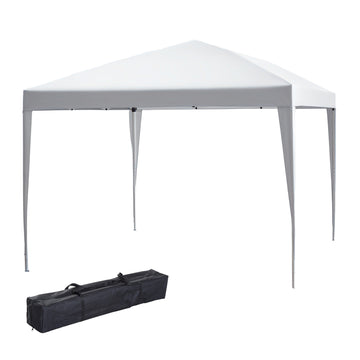 10 x 10ft Folding Pop Up Tent Outdoor Gazebo Canopy with Carrying Bag, White