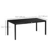 Rectangular Outdoor Dining Table for 8 People with Tempered Glass Top and Aluminum Frame, Black 70.9