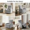 Fabric Recliner Sofa Manual Recliner, Home Theater Seating Single Reclining Sofa Chair with Padded Seat for Living Room, Light Grey