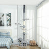 Floor to Ceiling Cat Tree, 4 Tiers Tall Kitty Climbing Tower with Scratching Post, Adjustable Height 87-100