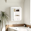 Bathroom Cabinet Wall Mounted, Modern Bathroom Wall Cabinet with 2 Doors and 2 Adjustable Shelves, White