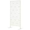 Metal Outdoor Privacy Screen, Decorative Outdoor Divider with Stand and Expansion Screws, 36.2