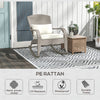 Adirondack Chair, Outdoor Wicker Rocking Chair with High Back, Seat Cushion and Pillow for Porch, Balcony, Cream White