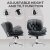 Computer Desk Chair, Armless Office Chair with Wide Padded Seat and Adjustable Height, Black