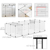 20 Panels DIY Small Animal Cage with Door, Top Cover, Indoor Yard Fence for Guinea Pig, Hedgehog, Bunny, White