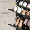 Farmhouse Shoe Storage Cabinet with Side Cabinet and Adjustable Shelves for Entryway, Hallway, Holds 12 Pairs, Black