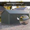 Carport, 10 x 20 ft Portable Garage with 2 Roll-Up Doors and Removable Sidewalls for Car, Truck, Boat