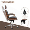 Office Chair, PU Leather Desk Chair with Removable Headrest, Adjustable Height, Tilt Function and with Wheels, Black