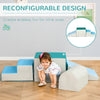 Qaba Foam Climbing Blocks for Toddlers, Kids Modular Play Set for Baby Children, Soft Play Equipment for Crawling Sliding, Easy-to-clean Safe DIY Creative, Multicolor
