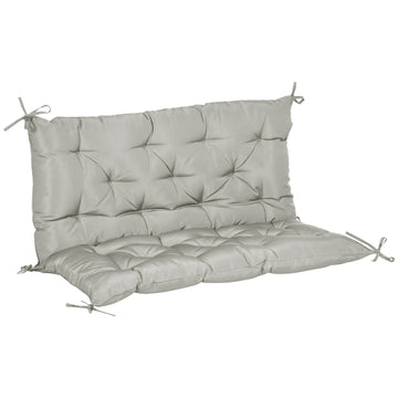 2-Seater Garden Bench Cushion Swing Chair Mat Replacement with Backrest, for Indoor and Outdoor, 39.4