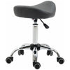 Saddle Stool, Height Adjustable Rolling Salon Chair with PU Leather for Massage, Spa, Clinic, Beauty and Tattoo, Grey