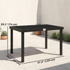 Aluminum Outdoor Dining Table for 6, Patio Rectangular Table, 47.2