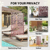 Metal Outdoor Privacy Screen, Freestanding Outdoor Divider with Stand, 78