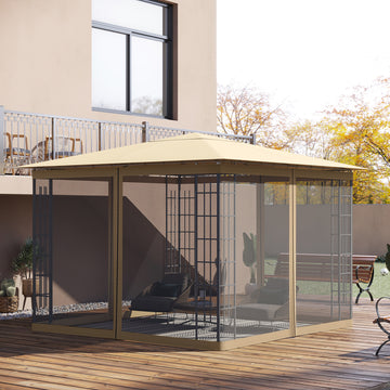 Gazebo Replacement Mosquito Netting 10' x 10' Black Screen Walls for Canopy with Zippers for Parties and Outdoor Activities