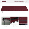 13' x 10' Retractable Awning, 280gsm UV Resistant Sunshade Shelter, for Deck, Balcony, Yard