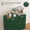 Modern Kitchen Storage Cabinet, Sideboard Buffet Cabinet with Adjustable Shelves and Metal Legs for Kitchen, Green