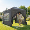 8.2 x 8.2 ft Pop Up Canopy Tent with 4 Sidewalls, UPF 50+ Outdoor Instant Canopy with 4 Sandbags, Carry Bag, Dark Grey