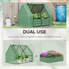 Steel Outdoor Raised Garden Bed with Greenhouse,Cover, Roll Up Door, Dual Use, 50