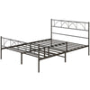 Metal Queen Platform Bed Frame with Headboard, Steel Slat Support, Underbed Storage, No Box Spring Needed, Easy Assembly
