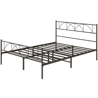 Metal Queen Platform Bed Frame with Headboard, Steel Slat Support, Underbed Storage, No Box Spring Needed, Easy Assembly